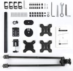 Nikcorp Stolni nosač za 3 monitora, podesivi stalak za ergonomski rad, VESA 75x100, za 13-24 inča, okretni i nagibni, crni