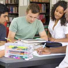 Nikcorp Prozirne kutije za pohranu, 2 kom, složivi stolni organizator za olovke, uredski pribor i kozmetiku, prozirni