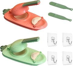 Nikcorp Kalup za raviole i tjesteninu 2u1, set 2 komada, za brzo i lako oblikovanje, preša za tijesto, PP plastika, narančasta