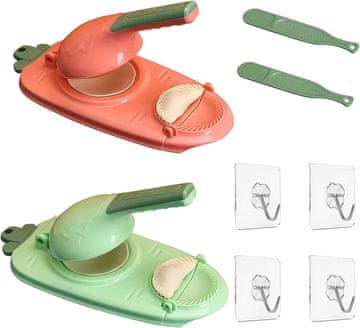 Nikcorp Kalup za raviole i tjesteninu 2u1, set 2 komada, za brzo i lako oblikovanje, preša za tijesto, PP plastika, narančasta