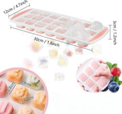 Nikcorp Set 4 silikonska kalupa za led s poklopcima, 84 kocke leda, oblici srca i brojeva, za koktele, sokove i dječju hranu