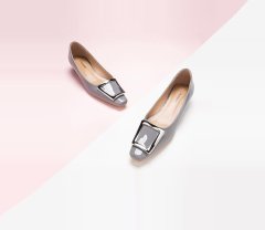 Nikcorp Ženske cipele od janjeće kože za cjelodnevnu udobnost, elegantne salonke s niskom petom i metalnom kopčom, sive, 37 EU