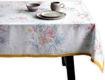 Nikcorp Pravokutni stolnjak 100% pamuk, ručno oslikani dizajn za blagovaonicu i kuhinju, višebojni uzorak, 140 x 180 cm