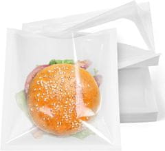 Nikcorp Pekarske vrećice 100 komada, otporne na masnoću, za pakiranje krafni i peciva, s prozorčićem, bijele, 18x19 cm