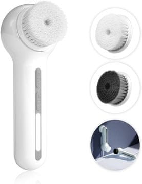 Nikcorp Električna četka za čišćenje lica za dubinsko čišćenje pora, 6 brzina, 2 nastavka, USB punjenje, IPX5 vodootporna