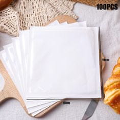 Nikcorp Pekarske vrećice 100 komada, otporne na masnoću, za pakiranje krafni i peciva, s prozorčićem, bijele, 18x19 cm