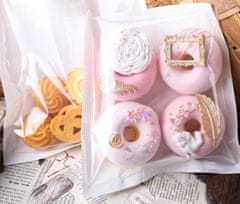 Nikcorp Pekarske vrećice 100 komada, otporne na masnoću, za pakiranje krafni i peciva, s prozorčićem, bijele, 18x19 cm