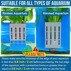 Nikcorp Set držača za akvarijske biljke 4 kom, za uzgoj vodenih biljaka, s vakuumskim čašicama i kukama, siva boja