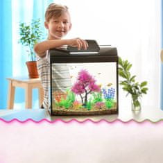 Nikcorp Plastično drvce za akvarij, realistična dekoracija, set s umjetnim grmljem, sigurno za ribe, roza, 17 x 20.5 cm