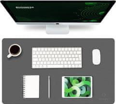 Nikcorp Podloga za radni stol vodootporna, dvostrana zaštita od ogrebotina i mrlja, umjetna koža, tamno siva 60x35 cm