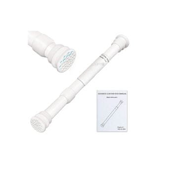 Nikcorp Podesiva teleskopska šipka za zavjese bez bušenja, rastezljiva za tuš kabinu, ormar i prozor, metalna, bijela 46-68 cm