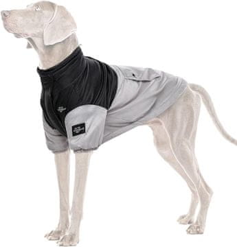 Nikcorp Topla zimska jakna za pse, prsluk od flisa za velike pasmine, vodootporna i vjetrootporna s reflektirajućim elementima, siva 3XL