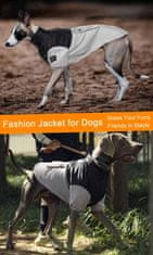 Nikcorp Topla zimska jakna za pse, prsluk od flisa za velike pasmine, vodootporna i vjetrootporna s reflektirajućim elementima, siva 3XL