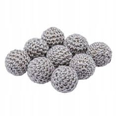 Nikcorp Sive drvene perle heklane kuglice set 10 kom, prirodno drvo za DIY izradu nakita, narukvica i ogrlica, 20 mm