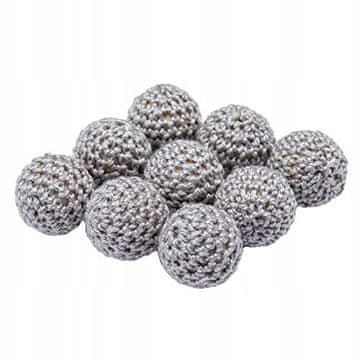 Nikcorp Sive drvene perle heklane kuglice set 10 kom, prirodno drvo za DIY izradu nakita, narukvica i ogrlica, 20 mm