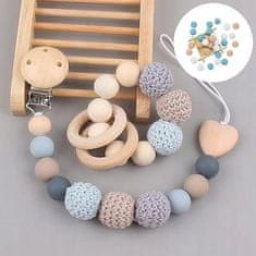 Nikcorp Sive drvene perle heklane kuglice set 10 kom, prirodno drvo za DIY izradu nakita, narukvica i ogrlica, 20 mm