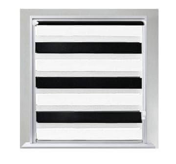 Nikcorp Dvostruka rolo zavjesa bez bušenja, dan-noć sjenilo za prozore, jednostavna montaža na stezaljke, crno-bijela, 100x150 cm