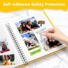 Nikcorp Album za fotografije sa samoljepljivim stranicama, za Instax Mini i Polaroid, idealan za scrapbooking, 30 stranica, 24x29 cm, zlatni