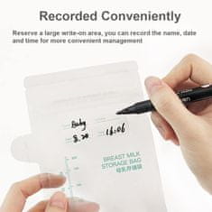 Nikcorp Vrećice za pohranu majčinog mlijeka, 30 kom, za sigurno skladištenje i zamrzavanje, bez BPA, dvostruki zatvarač, 200 ml