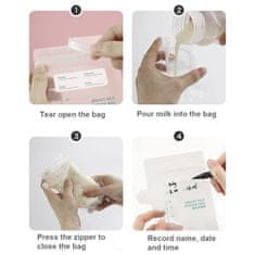 Nikcorp Vrećice za pohranu majčinog mlijeka, 30 kom, za sigurno skladištenje i zamrzavanje, bez BPA, dvostruki zatvarač, 200 ml