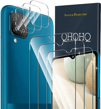 Nikcorp Kaljeno staklo za Samsung Galaxy A12, 3 komada + 3x zaštita za kameru, 9H tvrdoća, ultra tanko, prozirno