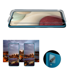 Nikcorp Kaljeno staklo za Samsung Galaxy A12, 3 komada + 3x zaštita za kameru, 9H tvrdoća, ultra tanko, prozirno