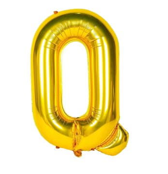 Nikcorp Folijski balon slovo Q, elegantna dekoracija za rođendane, zabave i proslave, na zrak, zlatni, 40 cm