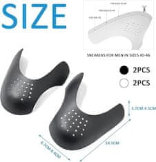 Nikcorp Set kalupa za cipele protiv gužvanja, 4 para, podesivi TPE umetci za tenisice, prozračni, crni i bijeli, vel. 40 EU-46 EU