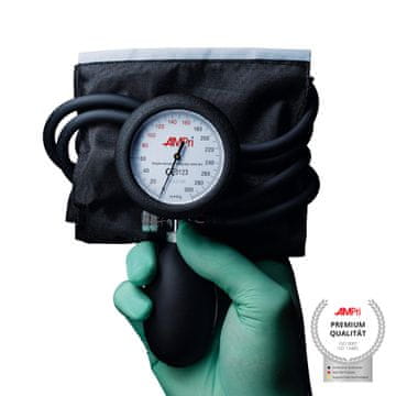 Nikcorp Analogni tlakomjer za nadlakticu za precizno mjerenje tlaka, s dvostrukim crijevom i univerzalnom manžetom 25-40 cm, crni