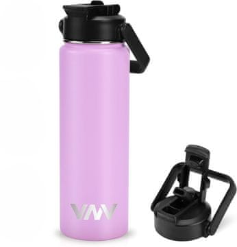 Nikcorp Termos boca s dvostrukom stijenkom za tople i hladne napitke, vakuumska izolacija, nehrđajući čelik, s ručkom i slamkom, 750 ml, ljubičasta