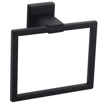 Nikcorp Držač ručnika zidni, kvadratni, od nehrđajućeg čelika, za kupaonicu i kuhinju, otporan na hrđu, mat crni 16x13 cm