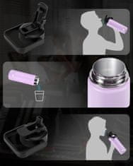 Nikcorp Termos boca s dvostrukom stijenkom za tople i hladne napitke, vakuumska izolacija, nehrđajući čelik, s ručkom i slamkom, 750 ml, ljubičasta