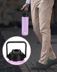 Nikcorp Termos boca s dvostrukom stijenkom za tople i hladne napitke, vakuumska izolacija, nehrđajući čelik, s ručkom i slamkom, 750 ml, ljubičasta