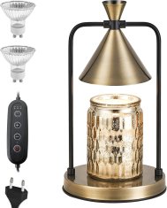 Nikcorp Električna lampa za grijanje svijeća, grijač voska s timerom i prigušivačem, bez dima i plamena, zlatna