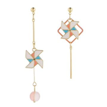 Nikcorp Srebrne naušnice 925 hipoalergenske, rotirajući vjetrenjače za djevojčice, bez nikla, lagani dizajn, šareni detalji