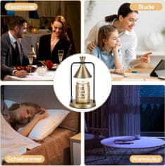 Nikcorp Električna lampa za grijanje svijeća, grijač voska s timerom i prigušivačem, bez dima i plamena, zlatna