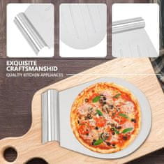 Nikcorp Lopata za pizzu od nehrđajućeg čelika za pećnicu, višenamjenska podloga za tijesto, kruh i kolače, s ručkom, srebrna 34x28 cm