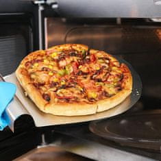 Nikcorp Lopata za pizzu od nehrđajućeg čelika za pećnicu, višenamjenska podloga za tijesto, kruh i kolače, s ručkom, srebrna 34x28 cm