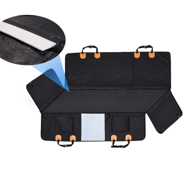 Nikcorp Navlaka za pse za auto sjedalo, vodootporna zaštita za stražnje sjedalo, protuklizna, s prozorom i džepovima, velika, crna