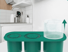 Nikcorp Silikonski kalup za led za Stanley čaše, 3 veličine, sporo otapanje, s poklopcem za svježinu, za sok, kavu, koktele, zeleni