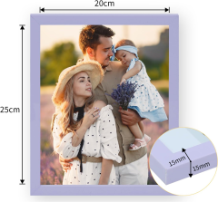 Nikcorp Okviri za slike set 5 komada, elegantni ukrasni okviri za fotografije 13x18 cm, za stol ili zid, svijetloljubičasti 20x25 cm