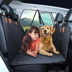 Nikcorp Navlaka za pse za auto sjedalo, vodootporna zaštita za stražnje sjedalo, protuklizna, s prozorom i džepovima, velika, crna