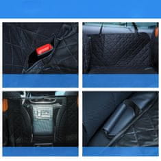 Nikcorp Navlaka za pse za auto sjedalo, vodootporna zaštita za stražnje sjedalo, protuklizna, s prozorom i džepovima, velika, crna