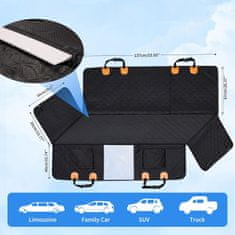 Nikcorp Navlaka za pse za auto sjedalo, vodootporna zaštita za stražnje sjedalo, protuklizna, s prozorom i džepovima, velika, crna