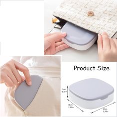 Nikcorp Kutija za nakit prijenosna s ogledalom, sivi organizator za prstenje, naušnice i ogrlice, vodootporna, 10x10 cm