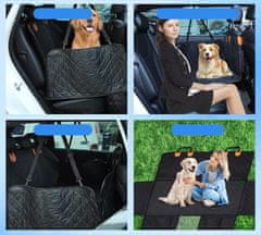 Nikcorp Navlaka za pse za auto sjedalo, vodootporna zaštita za stražnje sjedalo, protuklizna, s prozorom i džepovima, velika, crna