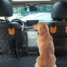 Nikcorp Navlaka za pse za auto sjedalo, vodootporna zaštita za stražnje sjedalo, protuklizna, s prozorom i džepovima, velika, crna