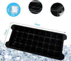 Nikcorp Silikonski kalupi za led 3 komada, 108 kockica s poklopcem, za koktele, viski i sokove, BPA free, crni