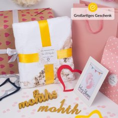 Nikcorp Deka za fotografiranje beba s mjesecima, podloga za igru i praćenje razvoja, mekana tkanina, zlatni mjesec, 130x100 cm