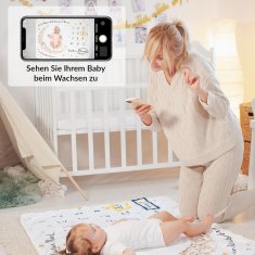 Nikcorp Deka za fotografiranje beba s mjesecima, podloga za igru i praćenje razvoja, mekana tkanina, zlatni mjesec, 130x100 cm